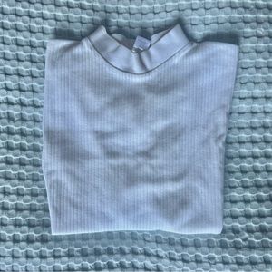 Ribbed white turtleneck